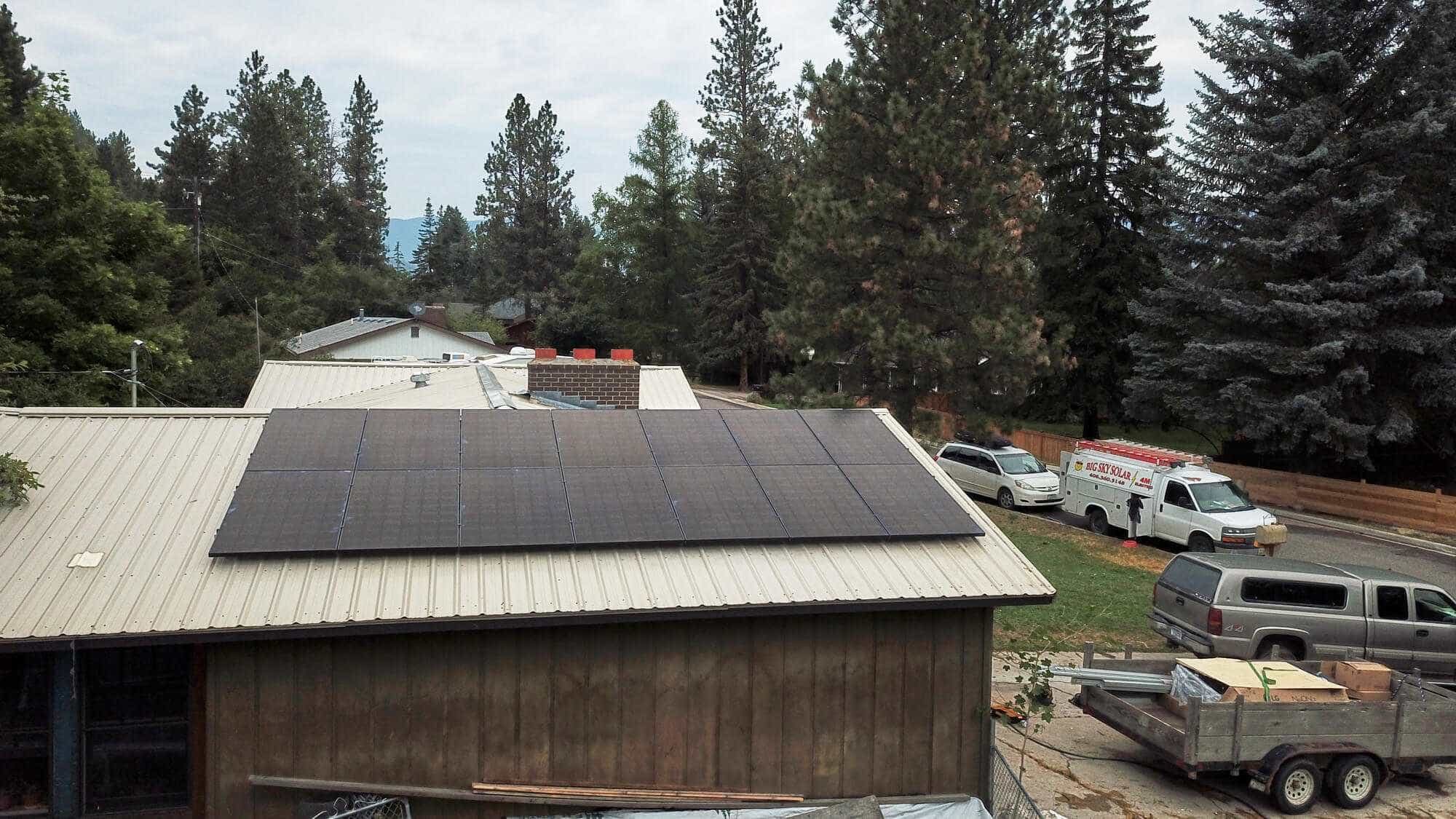 Solar Panels on a roof in Montana
