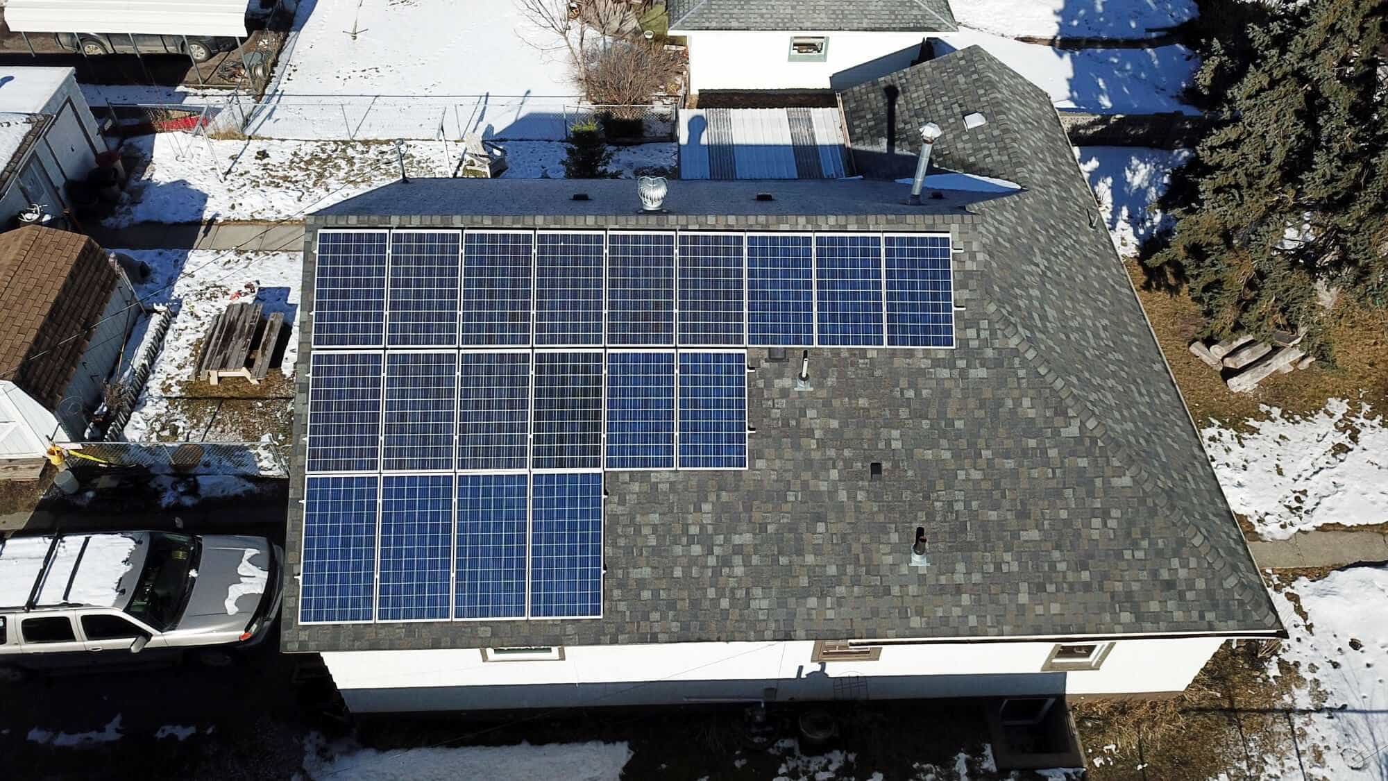 Solar Panels After Snowfall in Montana