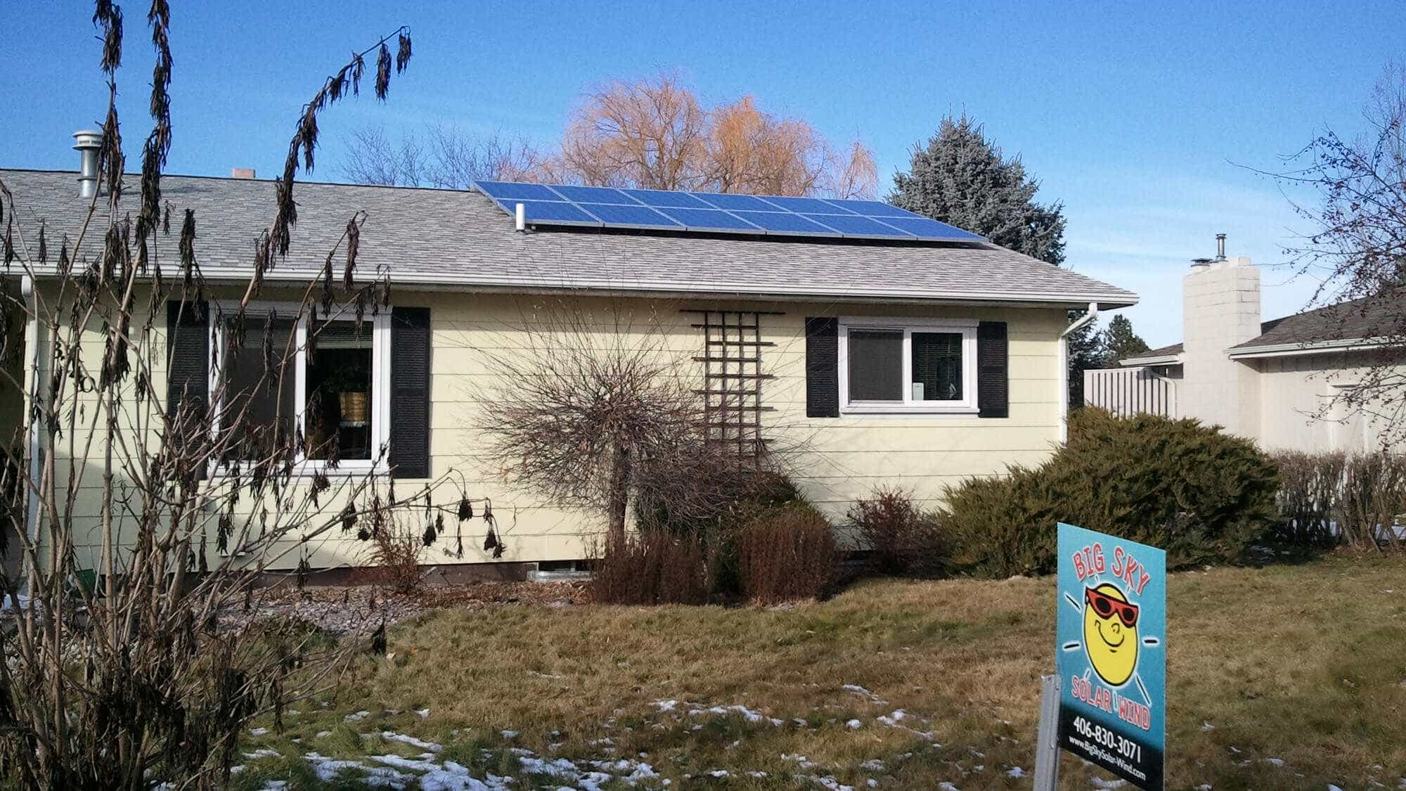 12 Panel Solar Array on roof in Missoula, Montana