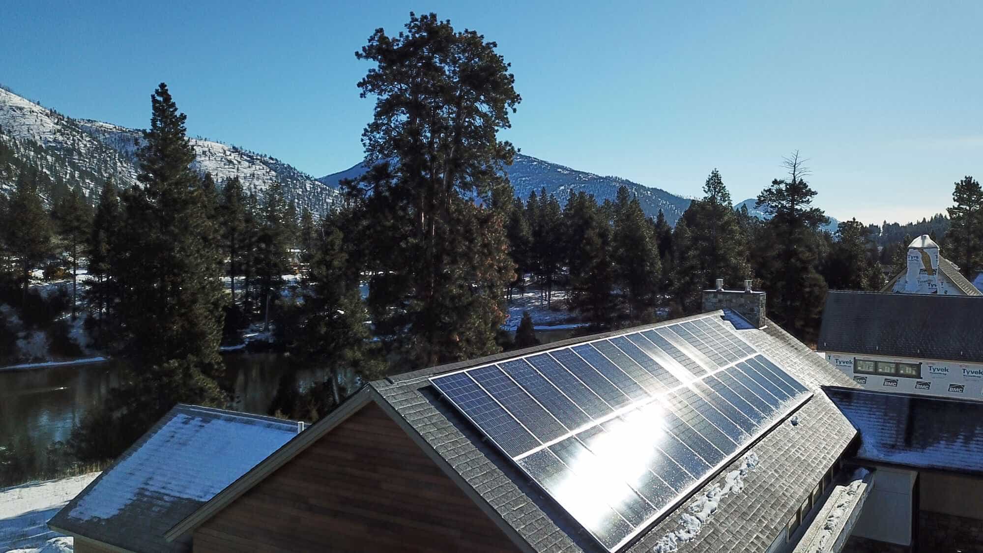 Solar panels in winter