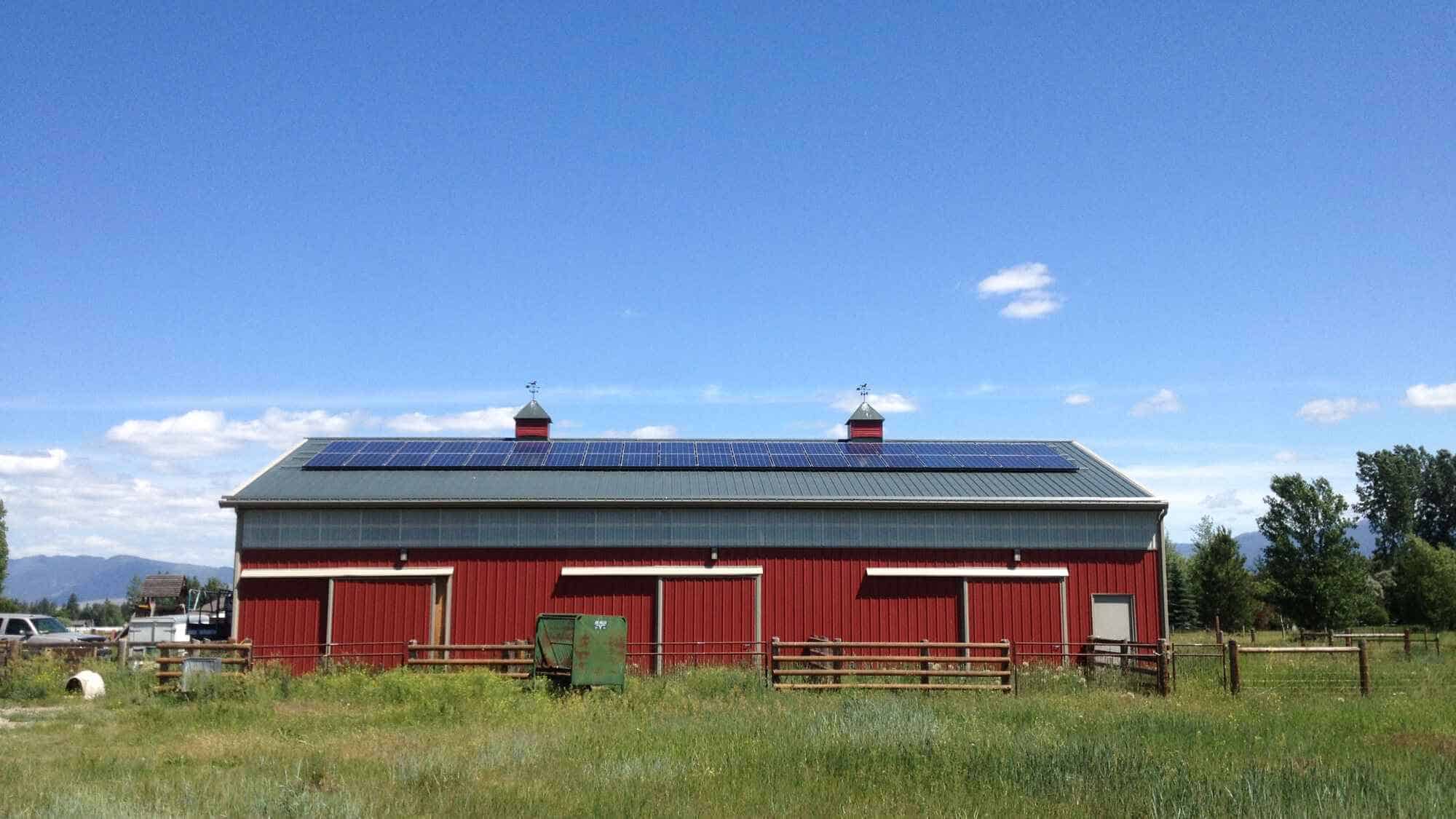 Solar Panels On Farm In Missoula