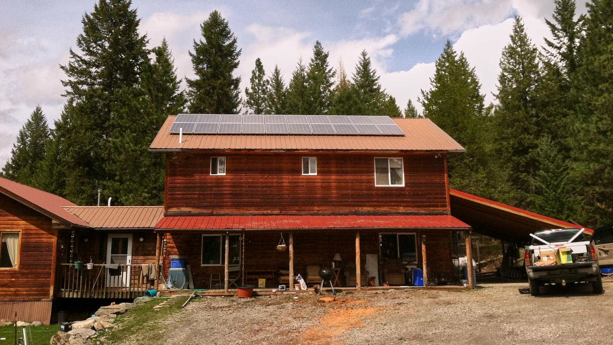 Solar panels on roof at Thompson Falls